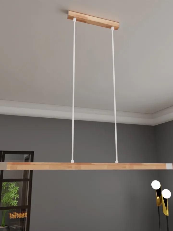 Black Modern Linear Pendant Hanging Chandelier with LED Light