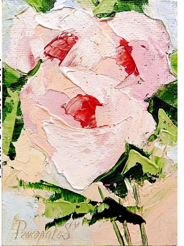 Pink Peonies painting Flowers original oil painting Small Original art Peony wall art Pink peonies artwork Floral wall decor Mini art 7x5 in