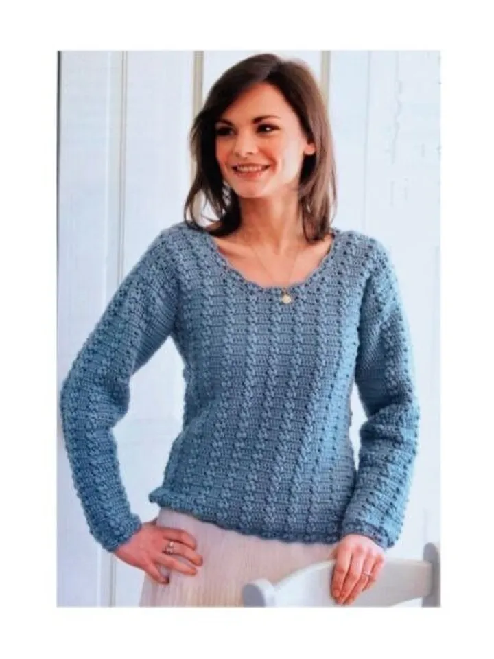 Crochet sweater women pattern , textured sweater crochet pdf