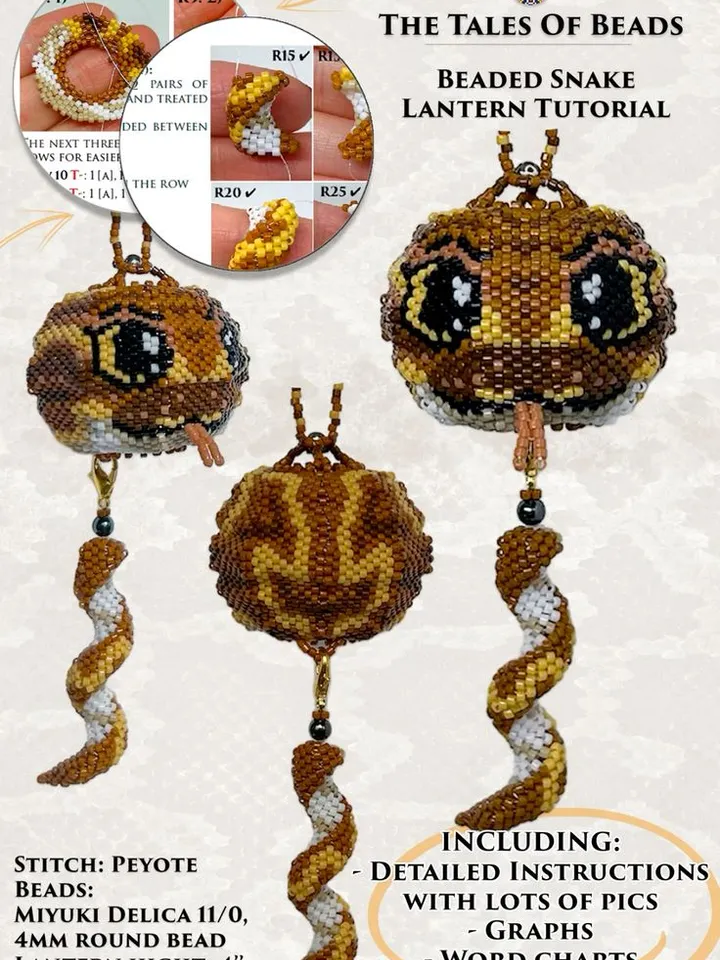 Beaded Animals Tutorials: Snake Beading Pattern