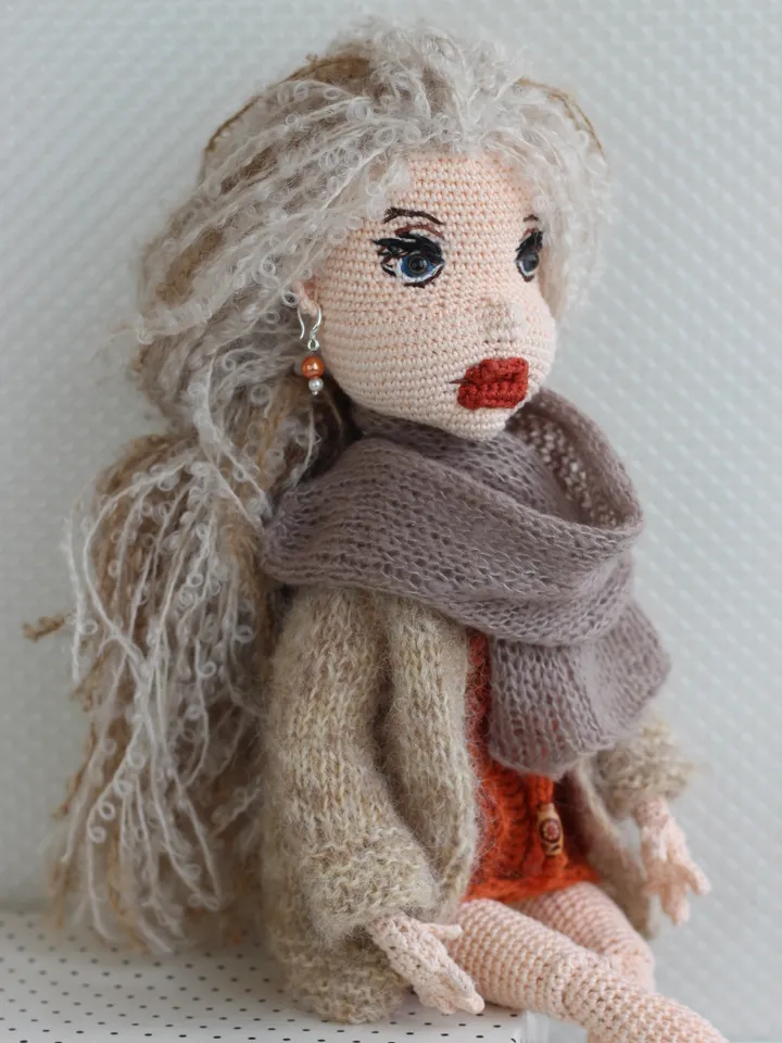 Crochet doll, Amigurumi doll, Handmade cotton doll, Waldorf doll