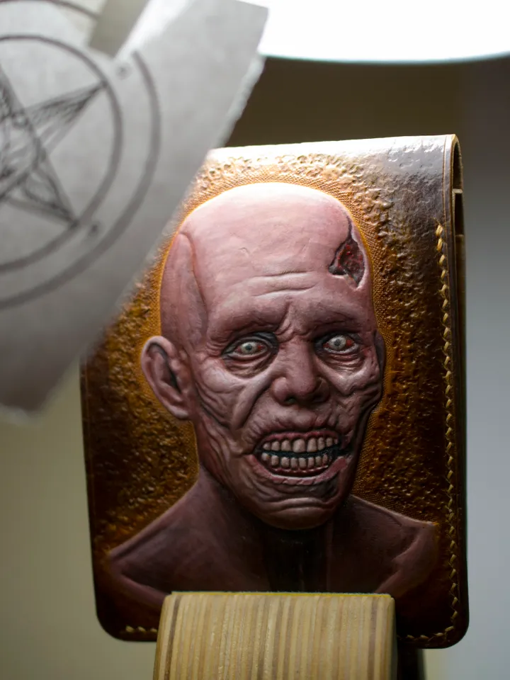 Wallet Genuine brown leather Zombie original handmade