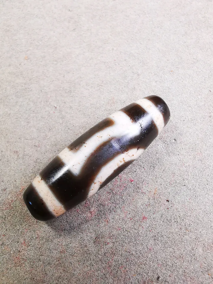 Gandhanra Antique Tibetan Dzi Bead(30 Years Old),Small Size Sky Earth Pattern,Protective Amulet Bead