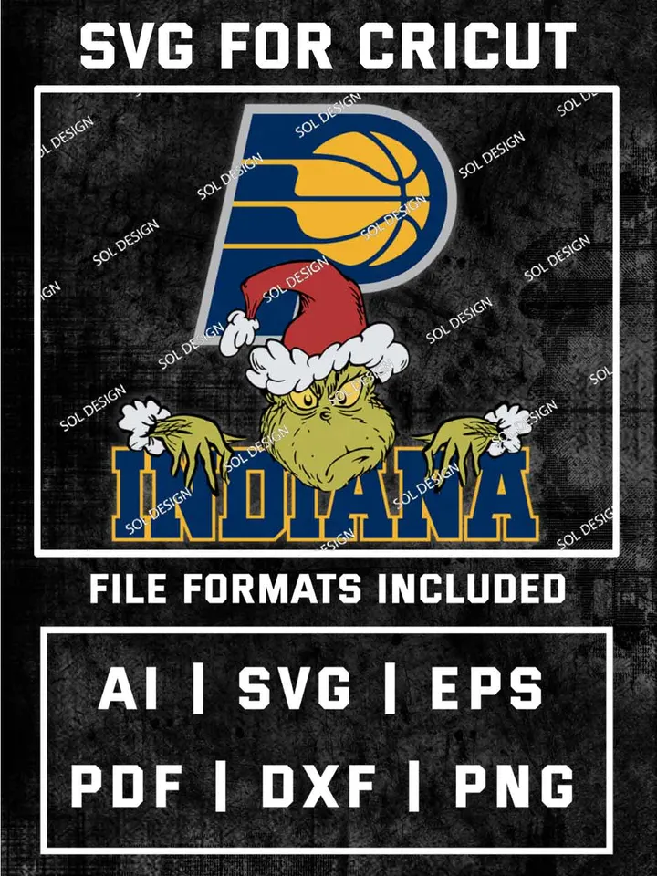 Grinch Indiana Pacers SVG, NBA SVG Design, NBA Indiana Pacers SVG, NBA Pacers Cricut, Christmas Svg, Grinch svg, Digital Download
