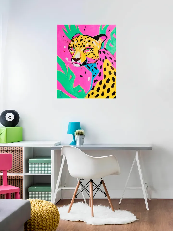 Neon Leopard Original Acrylic Painting