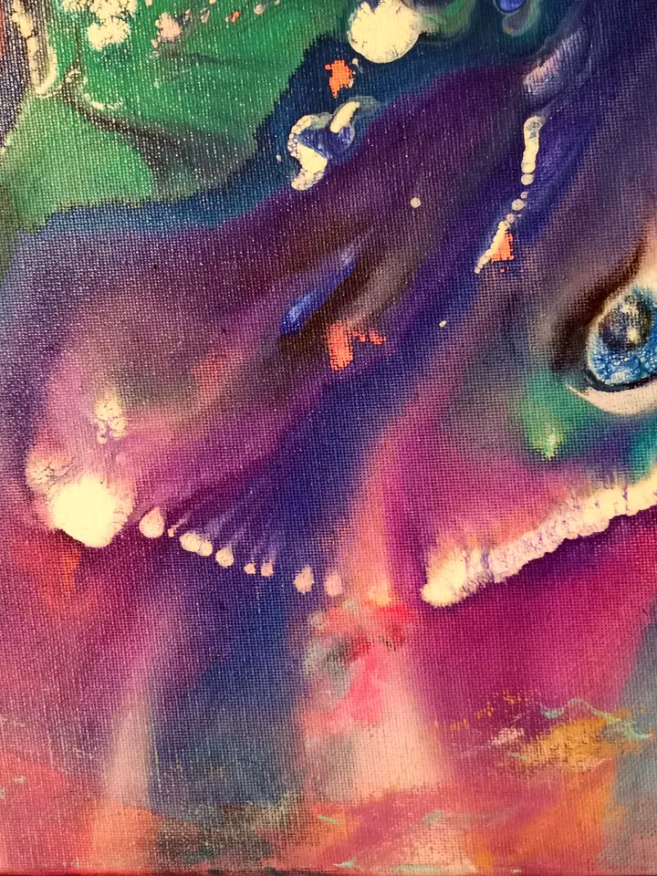 Sea Art Original Oil Painting Abstract Ocean Stingray Fish Underwater Artist Svinar Oksana