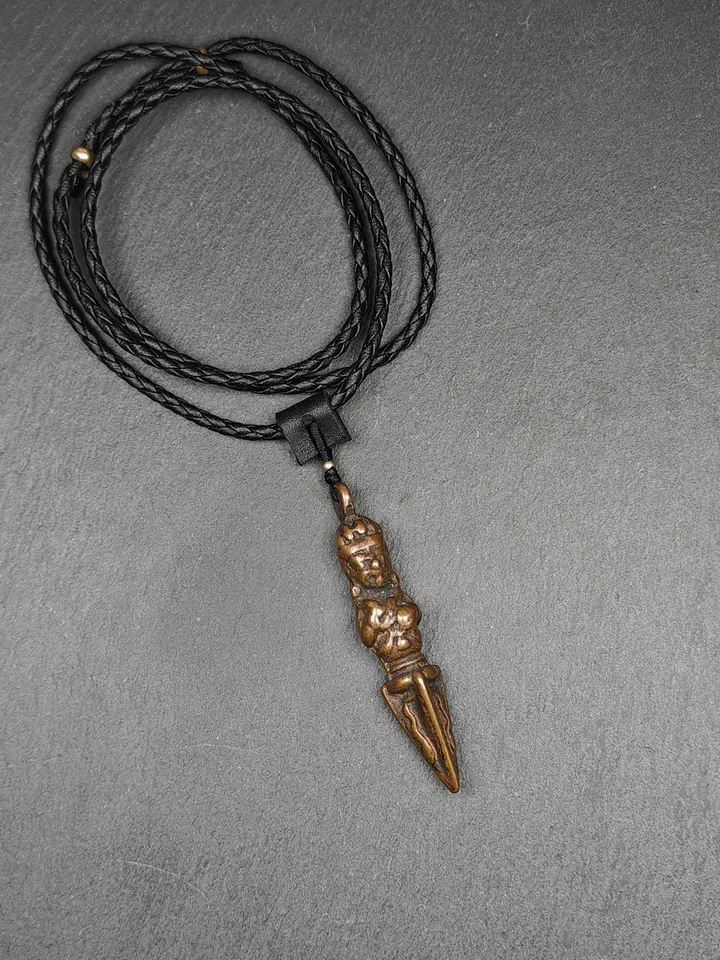 Gandhanra Antique Tibetan Amulet ,Vajrapani Phurba,Kila(Dorje Phurba) , Trantic Buddhism Ritual Implement Pendant,Made of Copper,2.36"