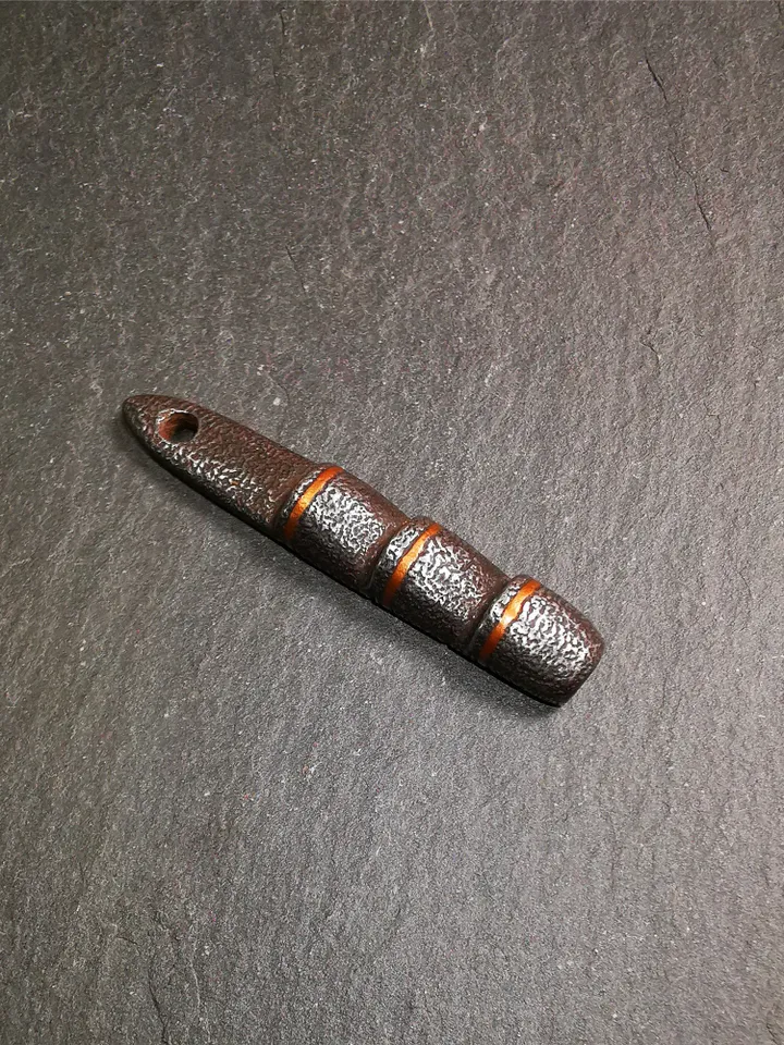 Gandhanra Handmade Tibetan Amulet Pendant,Tibetan Ladder of Heaven, Made of Cold Iron,2.08"