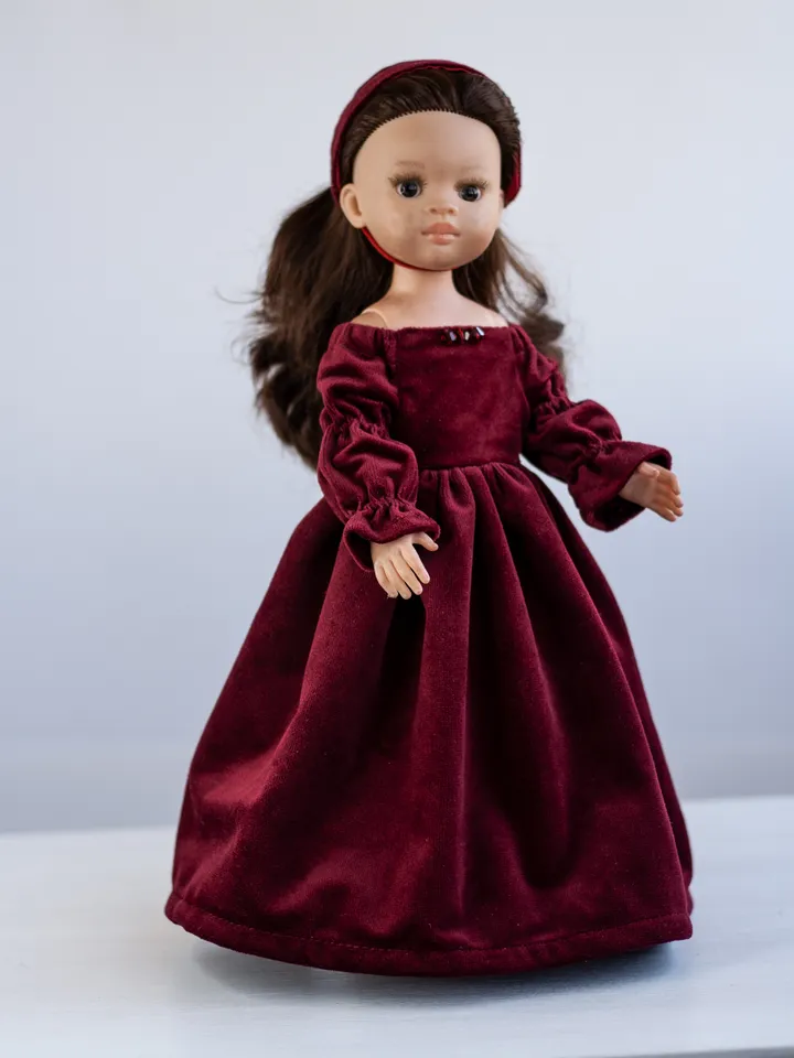 Velvet dress for Paola Reina las amigas, 13 inch doll clothes, Doll clothing, Paola Reina outfit, Beautiful doll dress