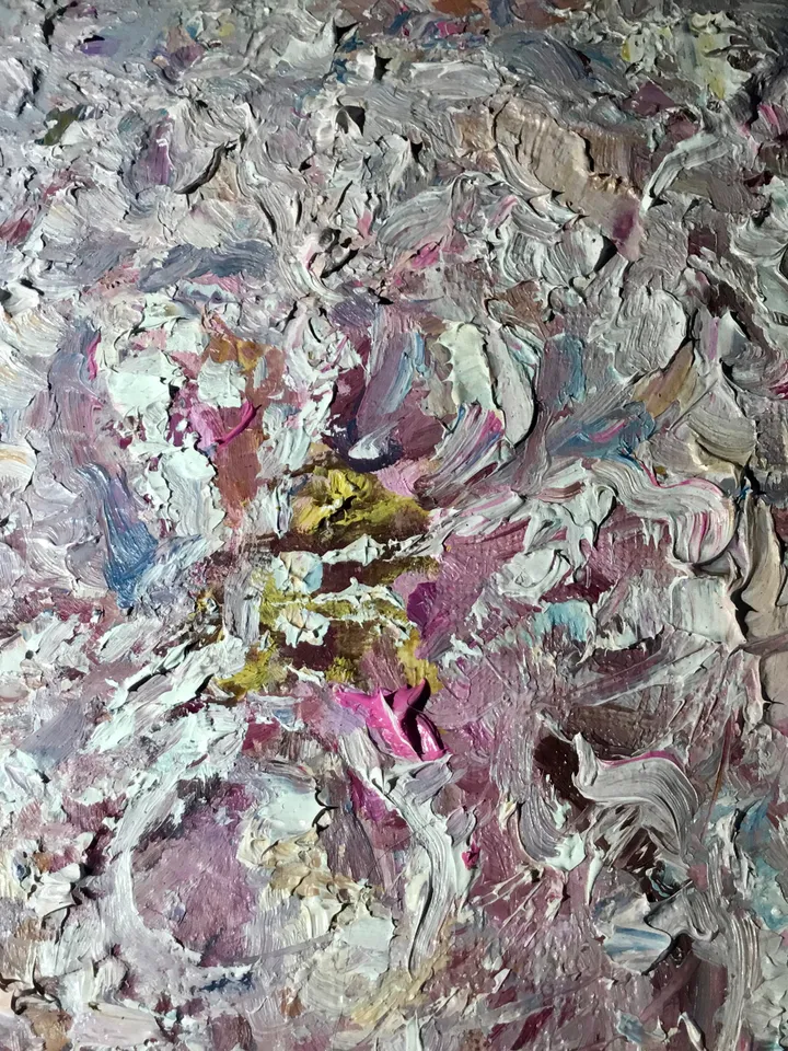 White abstract flower original oil impasto style textured painting,flowers oil painting,small canvas painting wall decoration ,unique gifts