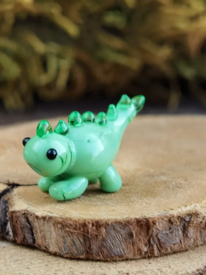 DINOSAUR ORNAMENTS Dinosaur figurine Glass dinosaur decor Miniature Dinosaur gift Dino figurine Glass figurines Tiny glass animals Terrarium