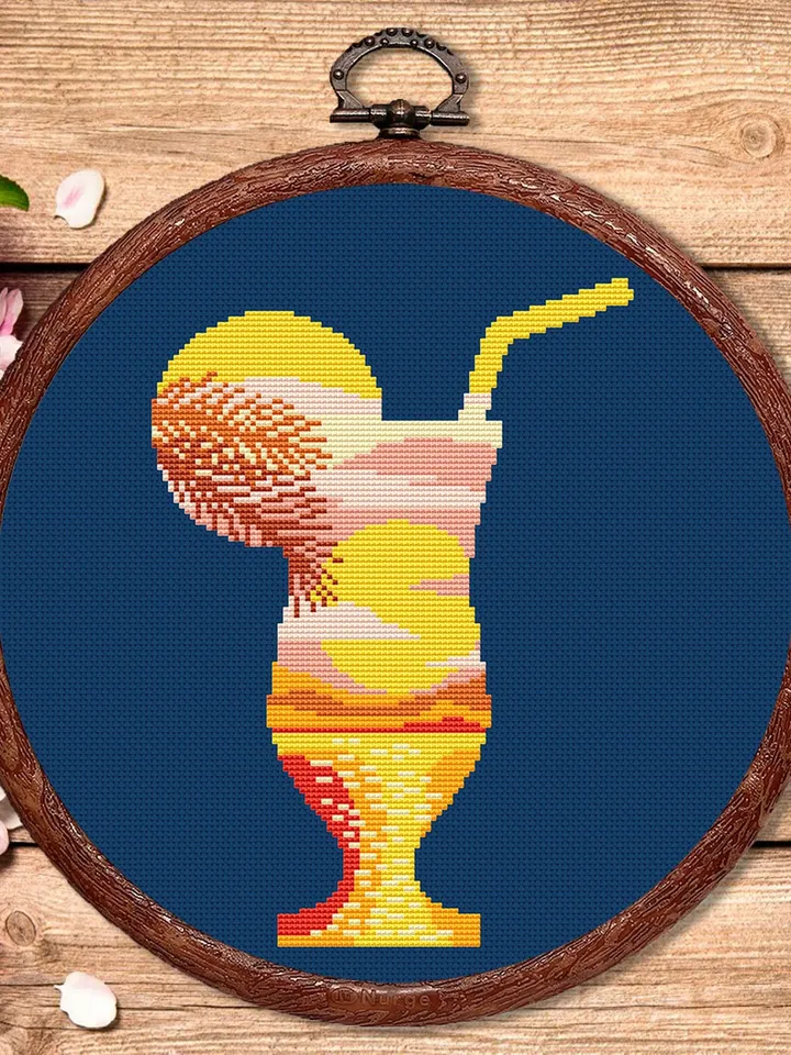 Tropical Cocktail Cross Stitch Pattern, Island Cross Stitch, Embroidery Travel, Travel Cross Stitch Pattern, Modern Cross Stitch #trl012