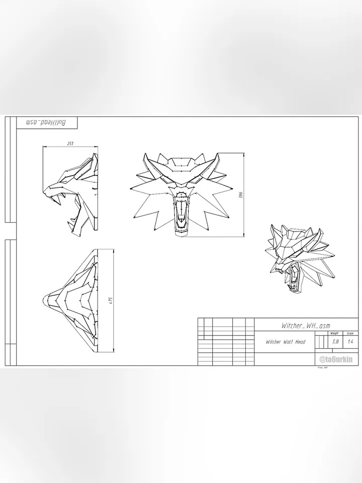Welding Project Plans Drawings Witcher Wolf (DXF, PDF)