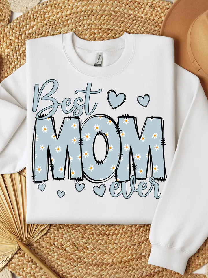 Best Mom Ever PNG, Mother's Day Png, Mama Png Sublimation, Mom With Floral Png, Mother's Day Png, Mom Png, Sublimation Designs, daisy Png