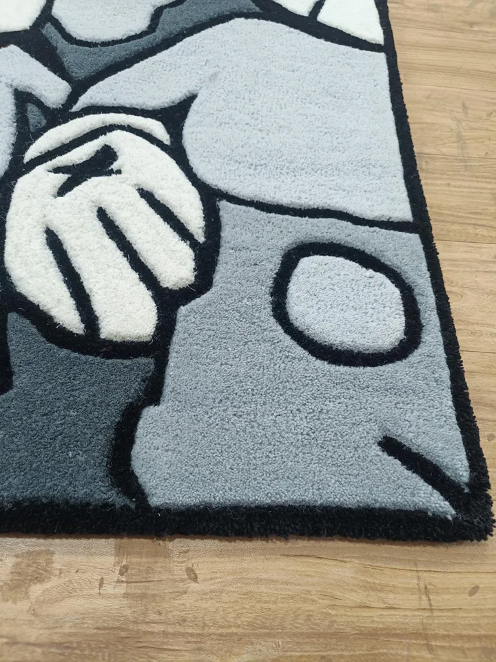 Kaws rug, handcrafted wool rug, case rug, Kaws carpet, handmade carpet, rug for living room, hallway, cartoon carpet, Kaws, 2x3, 3x5, 4x6.