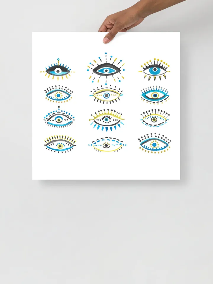 Evil Eye Print Blue Evil Eye Nazar Poster Evil Eye Wall Decor Abstract Eye Drawing Boho Eye Art Print Turkish Evil Eye Art Poster