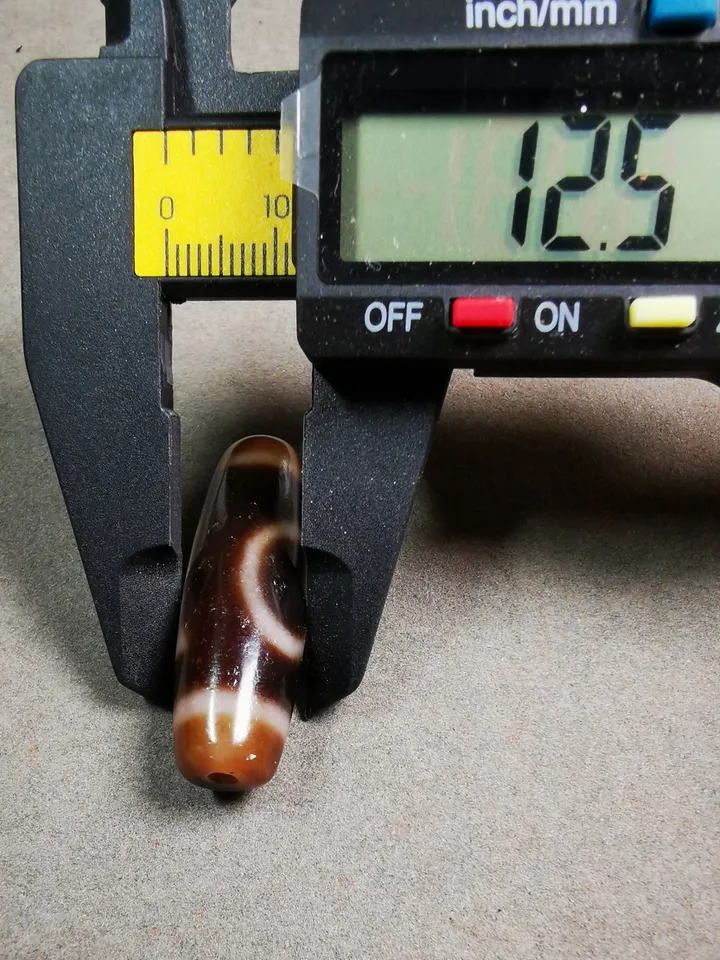 Gandhanra Tibetan Heaven & Earth Dzi Bead,Tibetan Chung,Protective Amulet,Small Size 38*12 mm