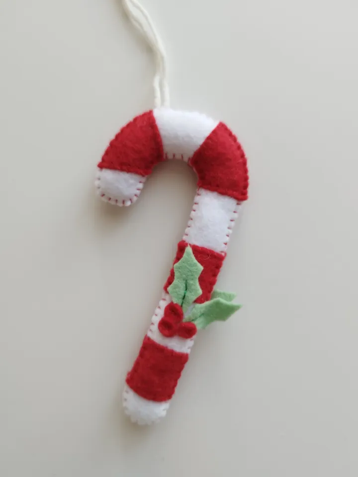 set of 2 felt christmas ornaments, Christmas tree ornaments, Christmas tree decorations, candy felt ornaments, Christmas candy