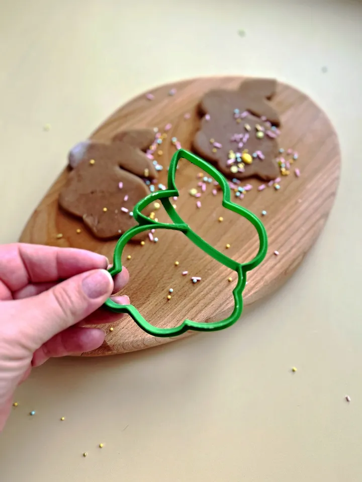 Easter rabbit cookie cutter Custom stamp for cake topper gingerbread decor cutters sugar cookies polimer clay