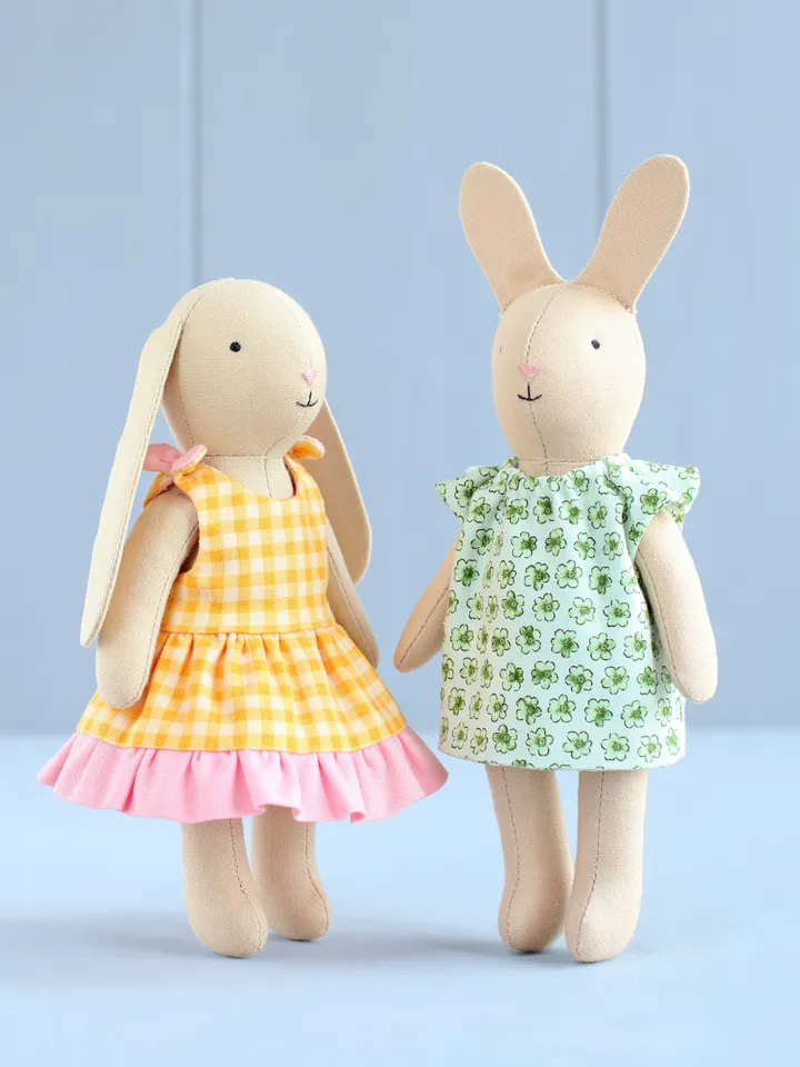 PDF Mini Bunny with Stand-up Ears in Dress Sewing Pattern