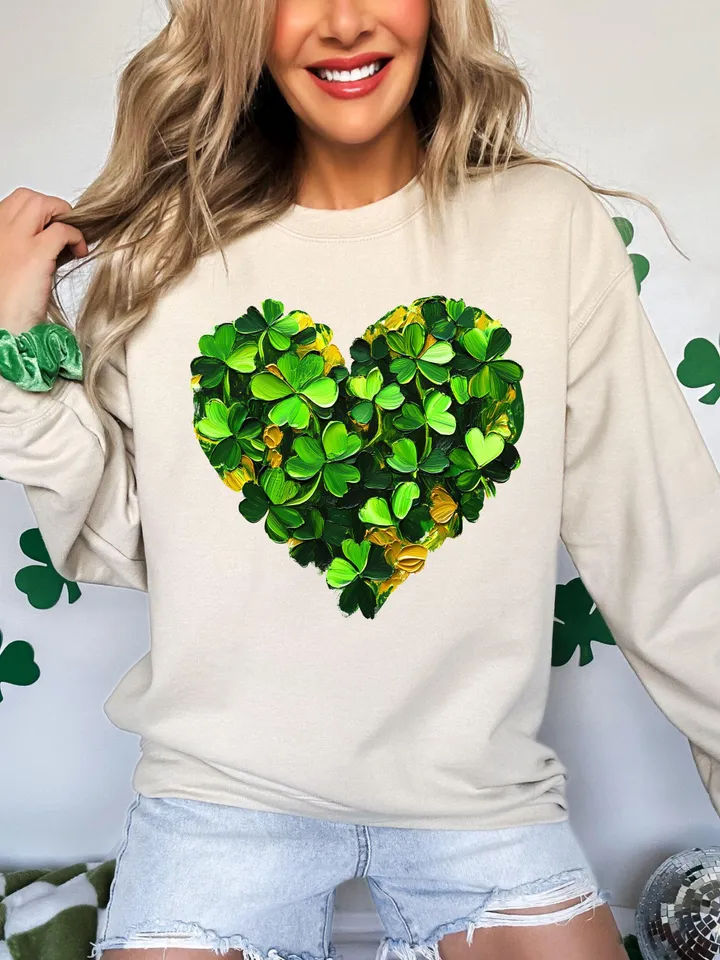 St. Patrick’s Day Heart Brushstroke png, 4 leaf clover png, St Patrick's Day png, Irish png, Shamrock png designs, Coquette st patrick Png