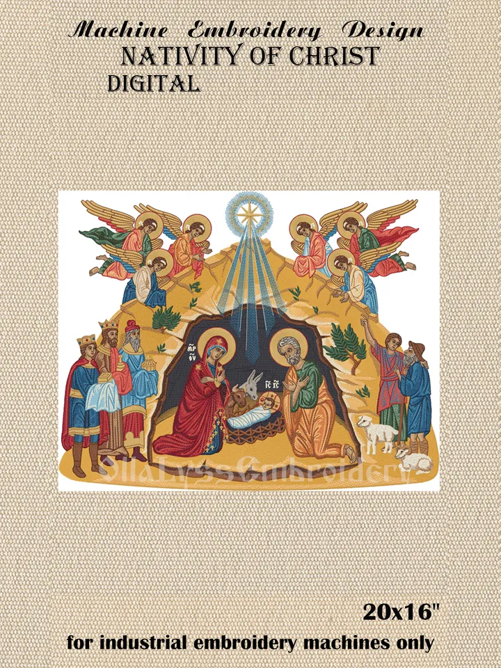 Nativity of Christ embroidery design