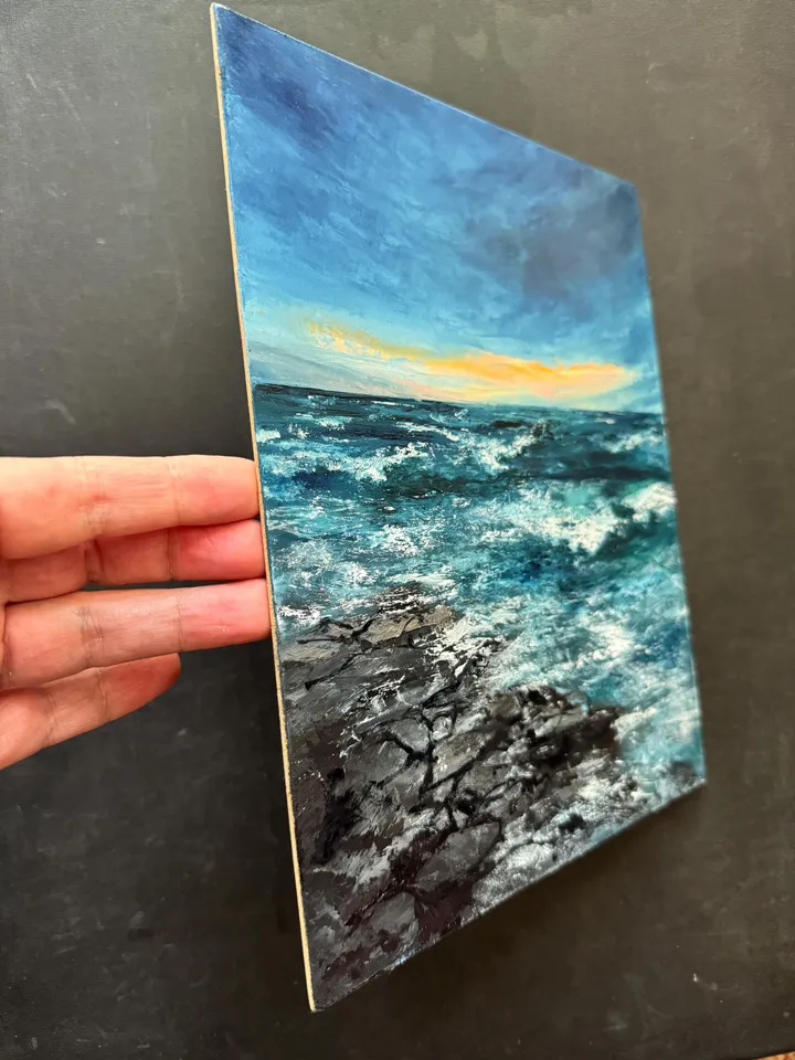 Seascape Original Painting Coastal Oil Painting Sea Painting