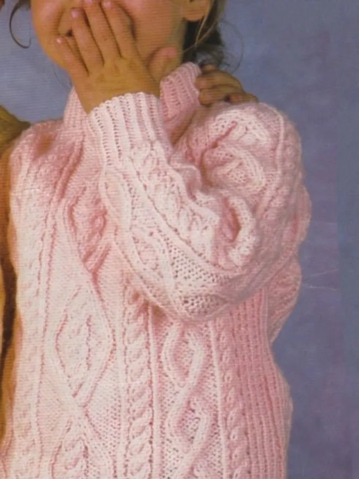 Knitting baby sweater , aran sweater knitting baby, cable jacket baby instant download