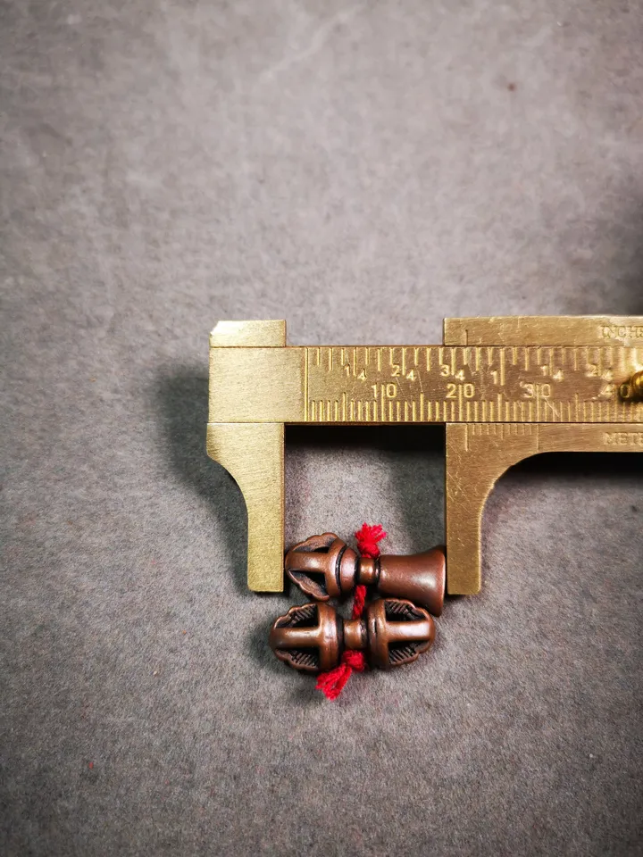 Gandhanra Handmade Tibetan Amulet Pendant,Mini Vajra and Dorje Bell, Mala Marker Bead Accessories, Made of Red Copper