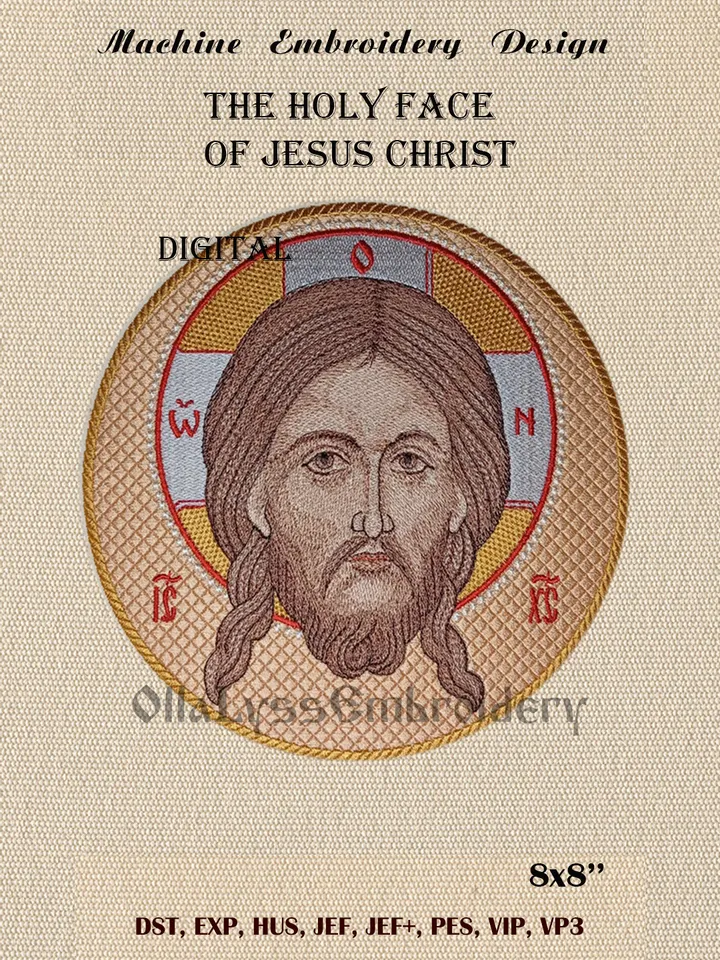 The Holy Face of Jesus Christ embroidery design