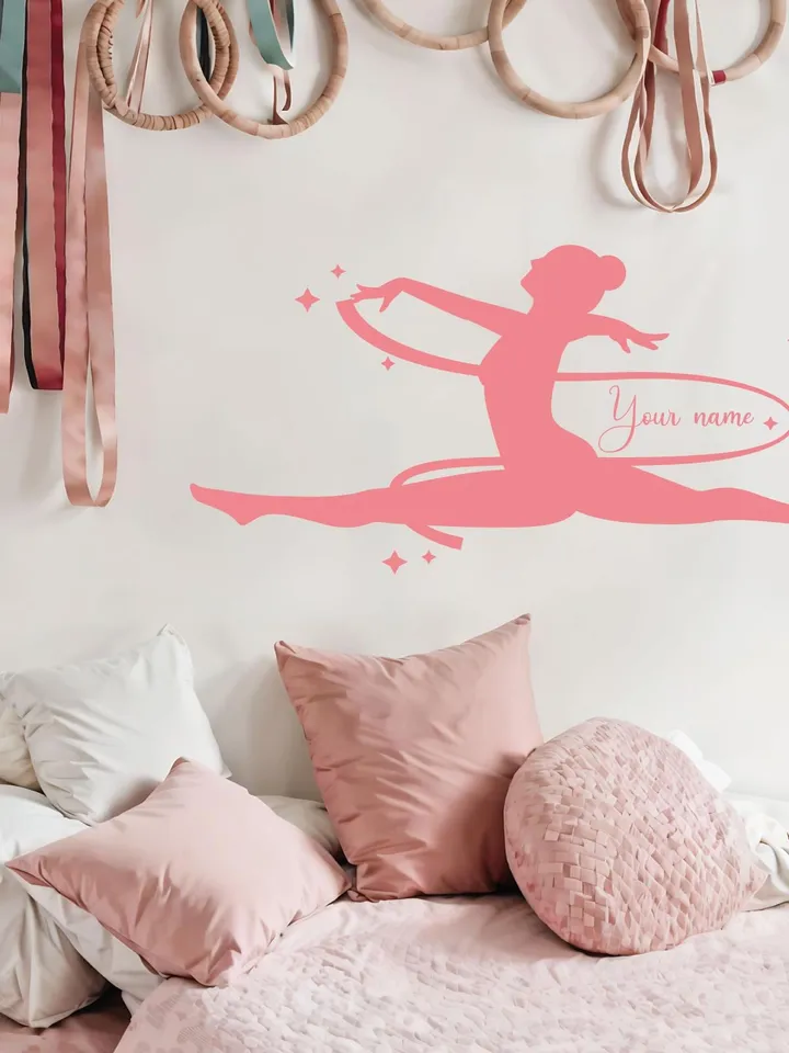 Personalized rhythmic gymnastics Wall Decals Custom Name Kids Stickers el157