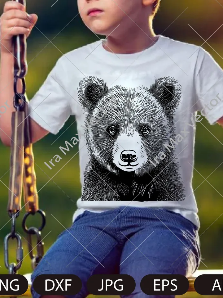 Baby bear svg, Bear cub face svg, Little bear, Nursery Decor, Safari African Animals, Bear Cub, Nursery Wall Art, Kids Printable Art