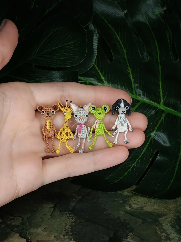 Set of five patterns for crocheting micro toys. Crochet miniature. Cheaper as a set. DIY cute toy. Pattern amigurumi. Micro crochet toy