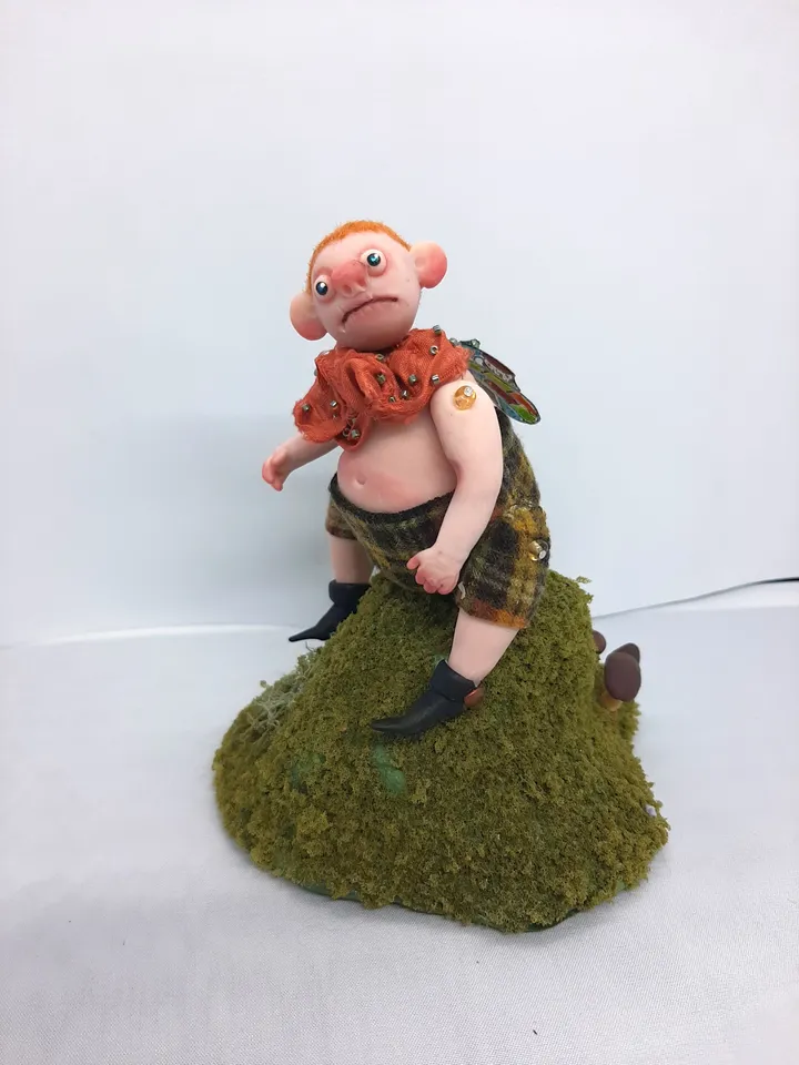 Miniature Whimsical Elf called Giant Handmade OOAK Art doll collectible