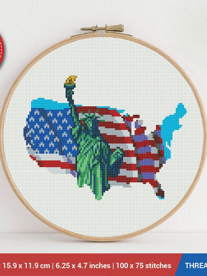 USA Cross stitch pattern | Embroidery Pattern | Instant Download | Embroidery Designs