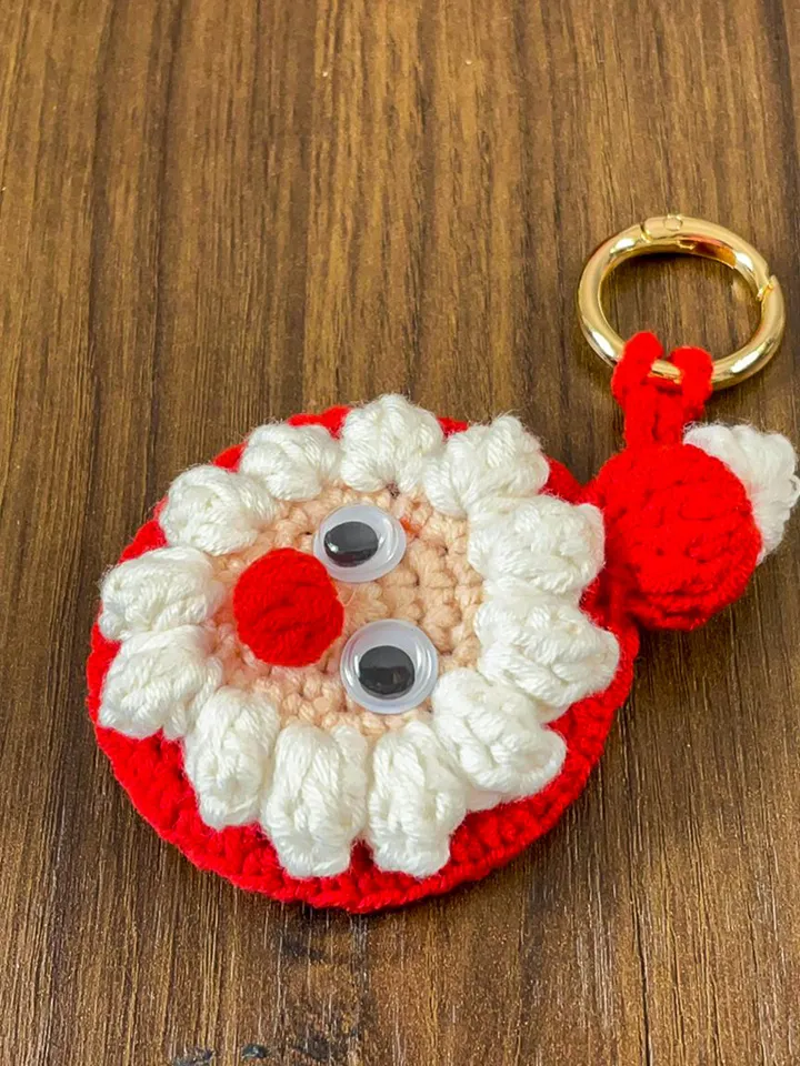 Crochet Santa Claus Keychain and Ornament PDF Pattern, DIY Christmas Decoration, Handmade Festive Keyring, Holiday Crochet Design