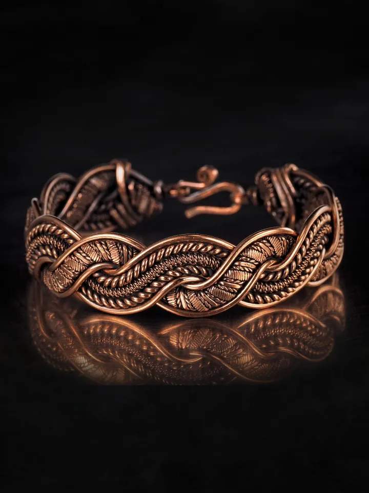 Wire wrapped copper bracelet for woman Antique style copper jewelry WireWrapArt