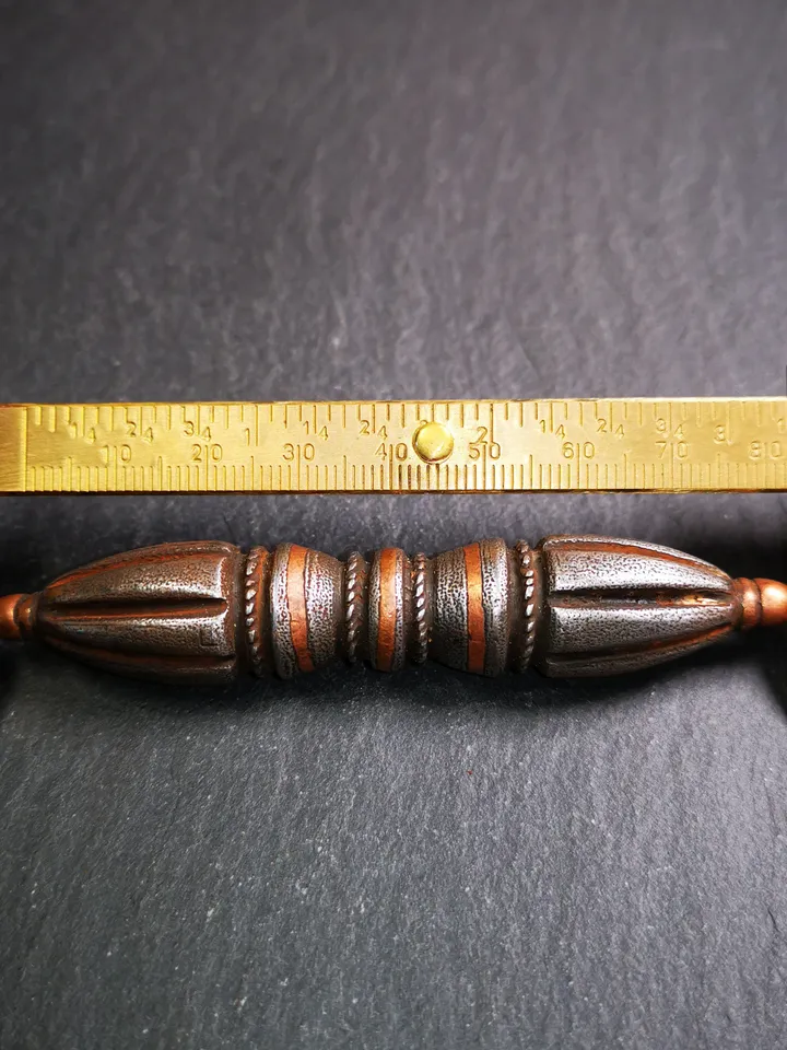 Vintage Tibetan Ritual Implement by Gandhanra - Nine-Pronged Vajra Dorje of Vajrayana Buddhism - Made of Cold Iron - 30 Years