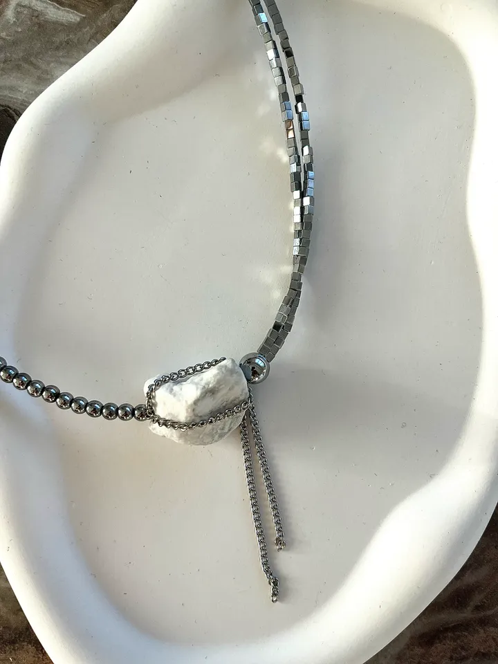 Designer necklace with natural stones