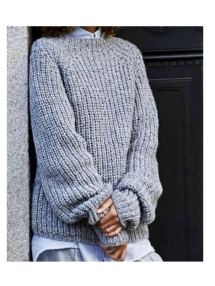 Chunky sweater knitting pattern, easy sweater , pullover women, beginner pattern instant download