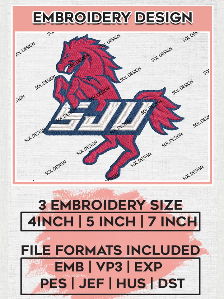 NCAA SJU Red Storm College Team Logo Embroidery Design Files, NCAA St Johns Red Storm Machine Embroidery, NCAA Teams, 3 sizes, NCAA Machine embroidery designs, Digital Download