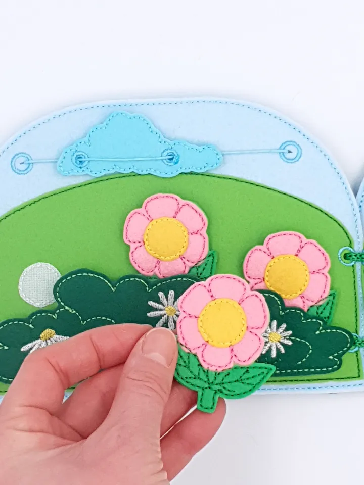 Forest Quiet Book Pages ITH Embroidery Design Set (2pg), Woodland Animals Felt Activity Book Pattern, 5x7 Hoop Download