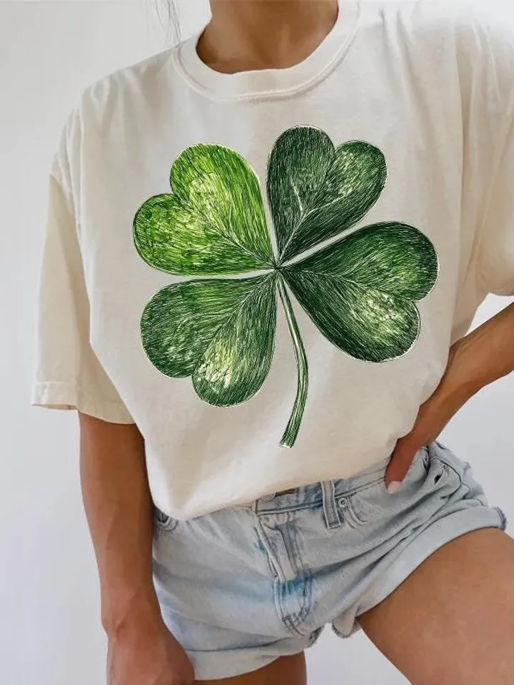 Shamrock Png, St. Patrick’s Day Clover Design, Green Shamrock PNG, St. Paddy’s Day Sublimation PNG, Irish Clover Art, Trendy T-Shirt Design