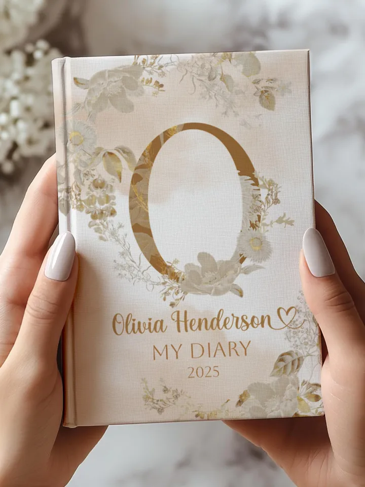 Personalized Floral Name Initials Journal - Hardcover Journal, Matte, Notebook, Customized Diary, Gift for Her, Birthday Present