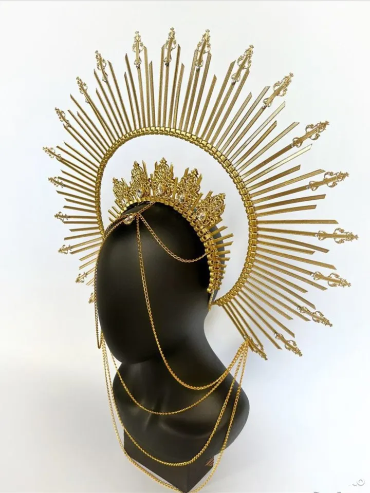 Venetian Goddess Crown Boho Headband Loose Accessory Gold Crown Boho Tiara