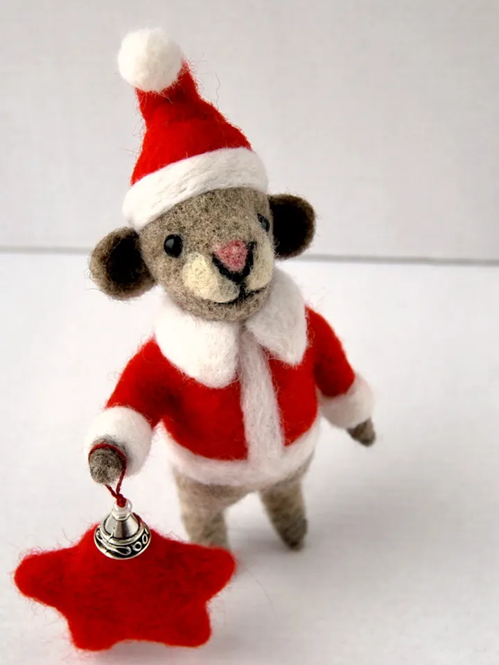 Felted Mouse Santa/Holiday figurine/Felt Christmas mouse/Santa Claus/Christmas gifts/Christmas decor/Christmas mice/Handmade gift/Gift idea