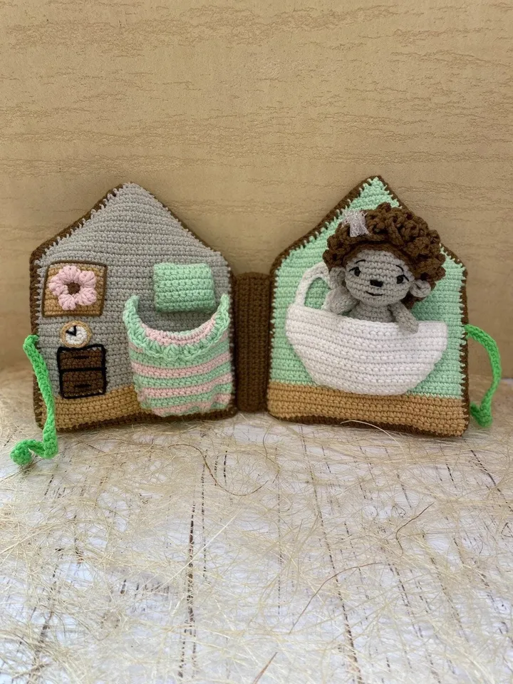 PDF Crochet pattern Hedgehog and her DollHouse, Amigurumi pattern, Crochet Cute Funny Animal, Forest animal, Crochet House, Crochet Book
