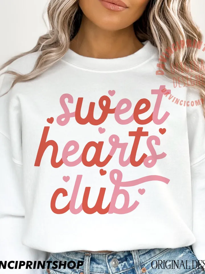 Retro Sweet hearts club png, Valentine shirt png, Kids Valentine png, Girls Valentines Day png, Retro Valentines png, Toddler Valentines png