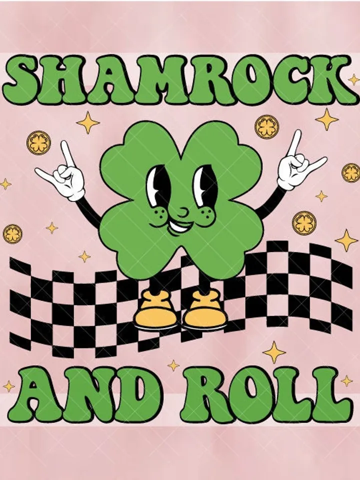 Shamrock And Roll Svg, Retro St Patricks Svg, Funny St Patricks Day Svg, St Patricks Day Svg, St Pattys Day Svg, St Patricks Day Shirt