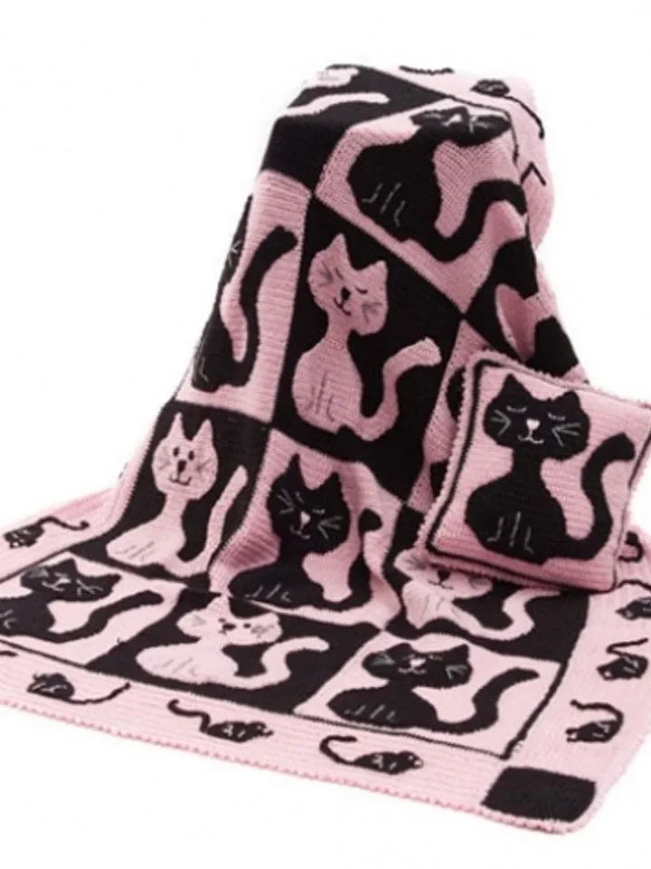 Cat Blanket crochet pattern, cat crochet blanket, baby crochet blanket pdf